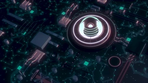 Blue Background with Illuminated Elements