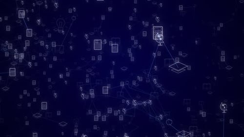 Educational Digital Icon Network Plexus Background Animation