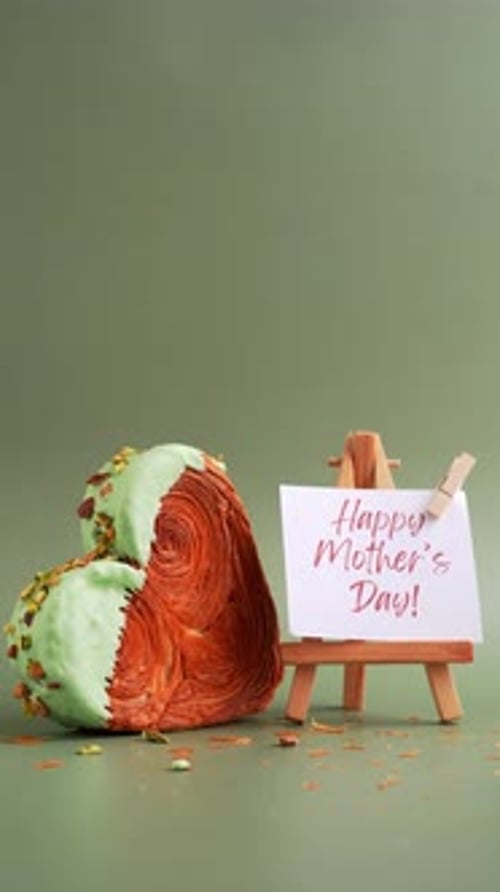 HAPPY MOTHER'S DAY Greeting Card Delicious Fresh Croissant Topped with Matcha Green Tea Flavor