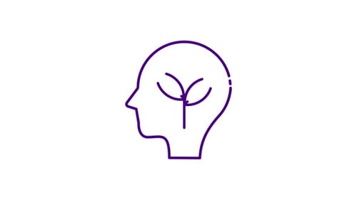 Line Art Animation of Human Head and Growing Idea