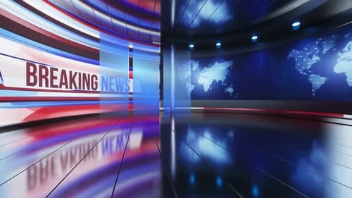 3D Virtual Studio, News Studio Background