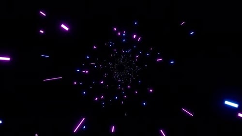 Neon Sci-Fi Warp Speed Tunnel Animated Background