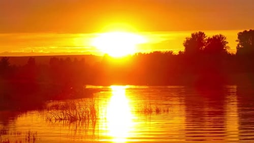 River Sunset Landscape Timelapse