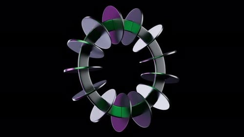 Abstract Scene Glass Refractions 3D Loop