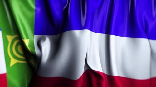 Waving Flag Animation With Green Blue White Red Stripes