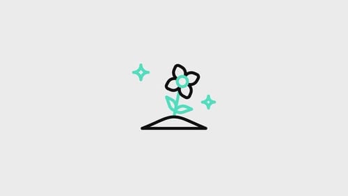 Flat Design Flower Growth Animation