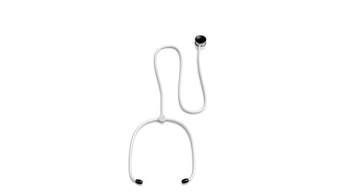 White Stethoscope on Plain Background