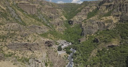 Aerial view of Geghard Monastery, Armenia.