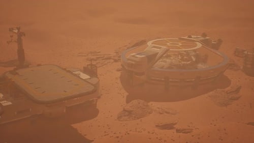 Animated Futuristic Martian Colony Base