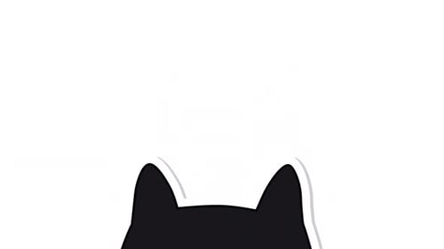 Animación Alpha de pegatina con cara de gato