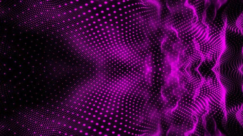 Digital Abstract Flowing Magenta Particle Waves