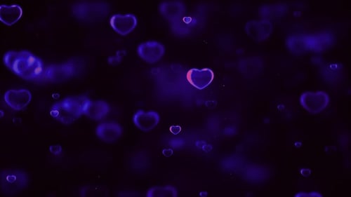 Blue Romantic Hearts Animation Loop