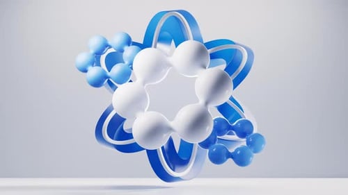 Biologiemoleküle mit blauem Kurvenrahmenhintergrund