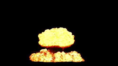 Nuclear Atom bomb explosion on transparent background