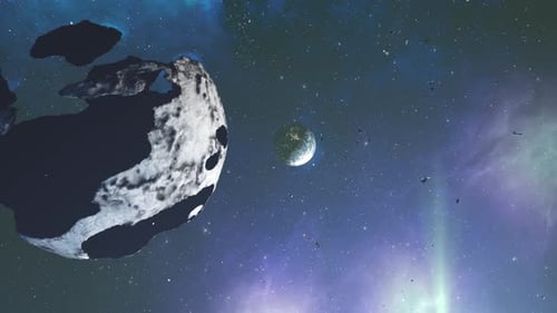 Lune creuse et planète Terre