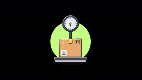 Animated Weighing Scale with Package for Logistics and Shipping