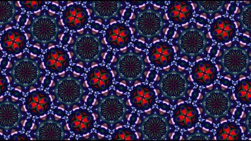 Vibrant Abstract Kaleidoscope Mandala Pattern Looping Background