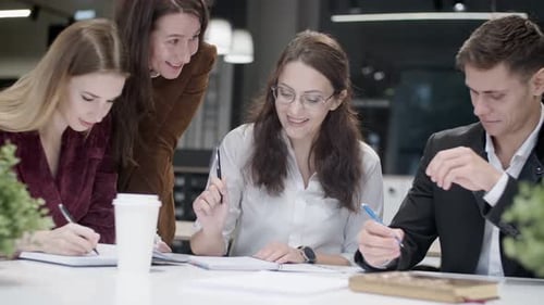 Collaborative Team Meeting in a Modern Office