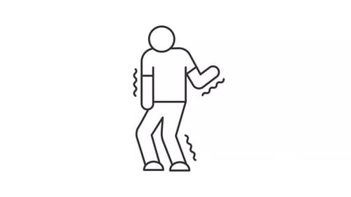 Animated Shaking Human Figure Line Icon Loop