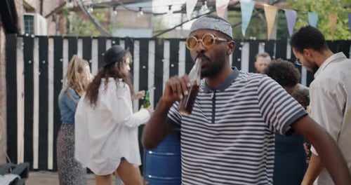 Friends Celebrate at an Outdoor Daytime Party