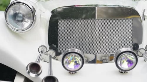 Closeup View of a Classic Vintage Car