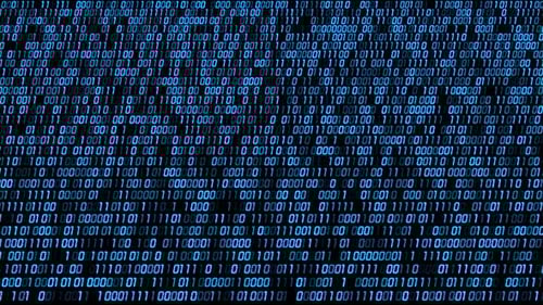 Código de sequência de números binários: altere o plano de fundo com o fluxo de dados digitais