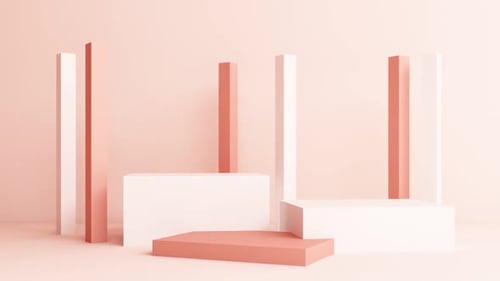 Minimalist Geometric Composition in Pastel Colors