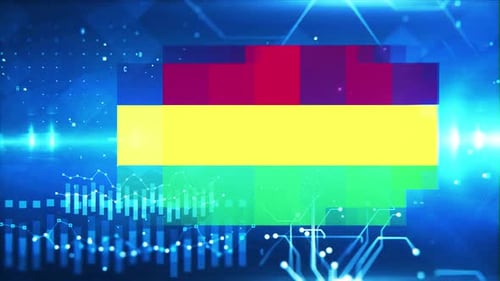 Bolivia Flag on Economic Graph Background