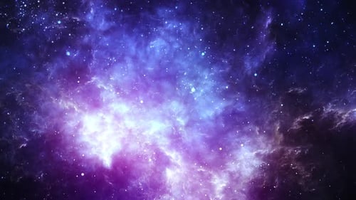 Deep Space Nebula With Twinkling Stars and Drifting Clouds