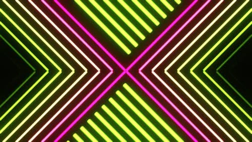 Light Green And Pink Geometric Neon Background Vj Loop In 4K
