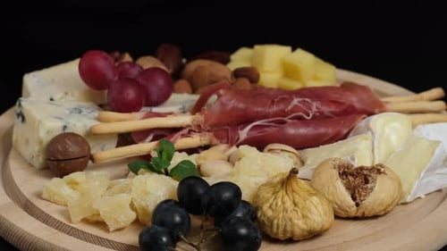 Cheese, Meat, Fruit and Nut Platter Still Life