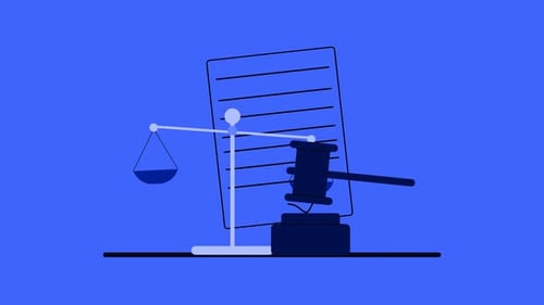 Animated Legal Justice Icons with Flat Design