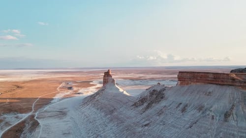 Experience Stunning Aerial Views of a Breathtaking Desert Landscape with Unique Rock Formations