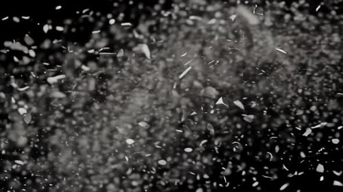 Explosion abstraite d'éclats de verre et de débris en 3D