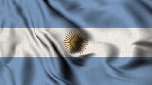 Waving Flag of Argentina Seamless Loop Animation