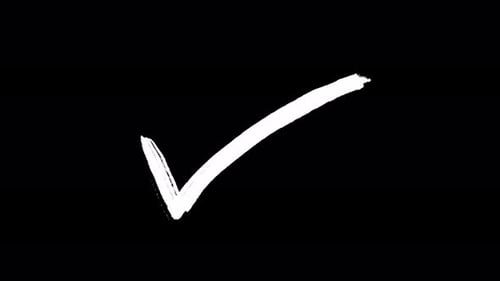 Animated Hand-Drawn White Check Mark Reveal