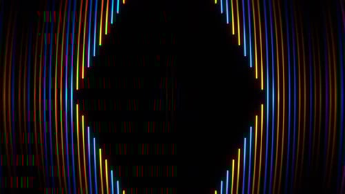 Orange And Blue Neon Lines Moving In Turn Background Vj Loop In 4K