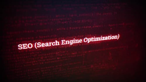 Seo (Search Engine Optimization) On Digital Screen Message On Computer Screens V01