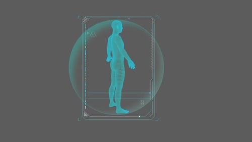 HUD Element Animation of Human Body Scanning