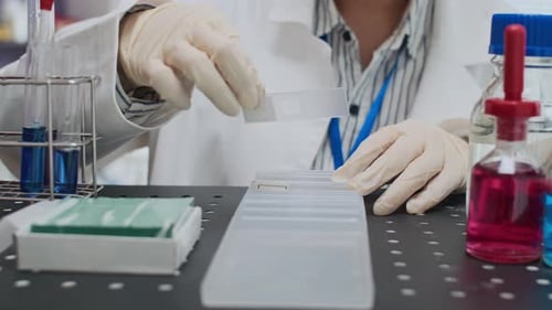 Laboratory Work With Vials in Modern Setting