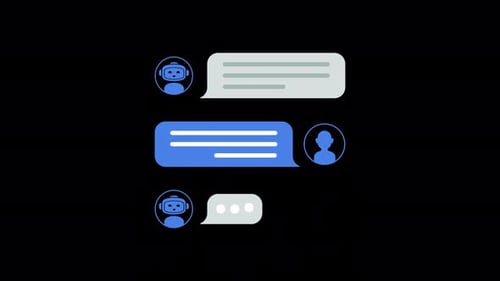 AI Chatbot Conversation with User Animated Message Bubbles