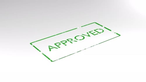 3D Stamping Approved Grunge Text Animation