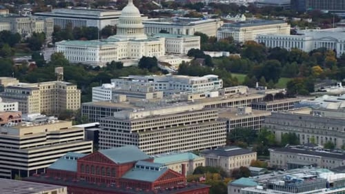Cinematic And Beautiful View Of Washington DC Cityscape, USA