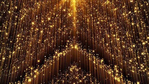 Raising Golden Particles Stage Animation Bacground