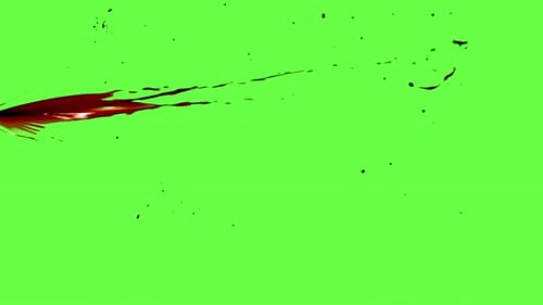 Carnage Collection: Chroma keying effect of a small blood stream splashing with bursting effect at t