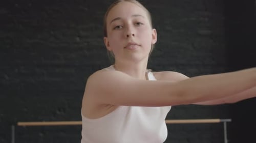 Flexible Woman Doing Contemporary Dance in Studio