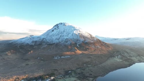 Aerial View of Mount Errigal, the Highest Mountain in Donegal - Ireland