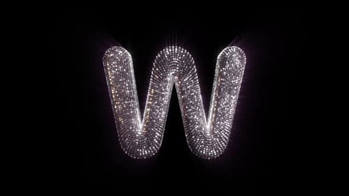 W Letter with Disco Ball aesthetics On Alpha Loop