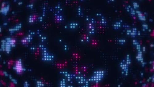 Abstract Digital Glowing Grid Dots Background Loop