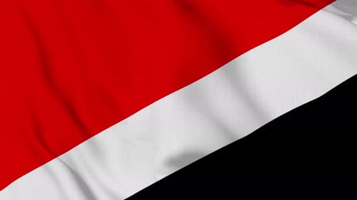 Waving Fabric Animation with Red White Black Diagonal Stripes